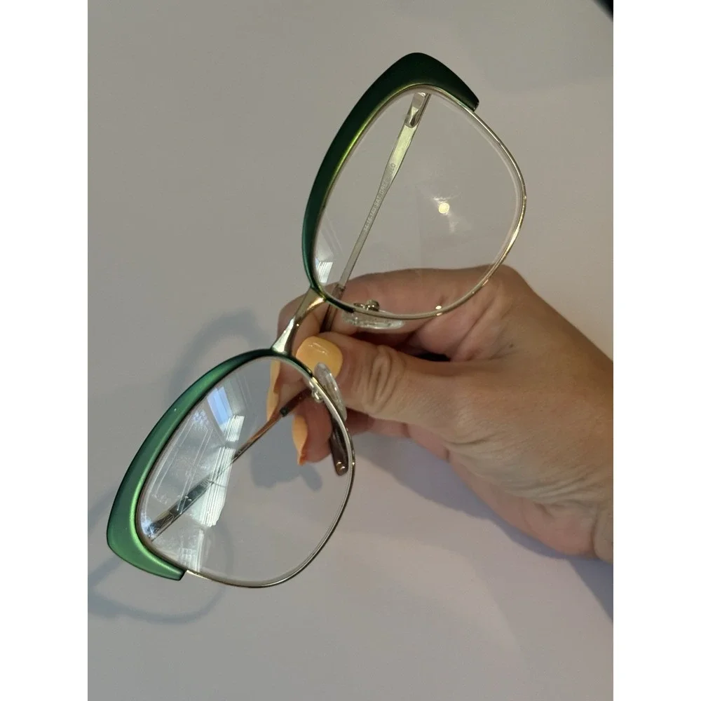 Scott & Zelda SZ7440 Satin Green Gold Cat Eye Eyeglass Frames